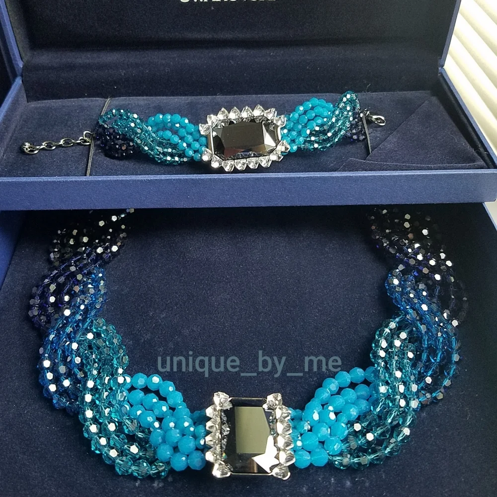 AUTHENTIC Swarovski Player Necklace & Bracelet SET RARE